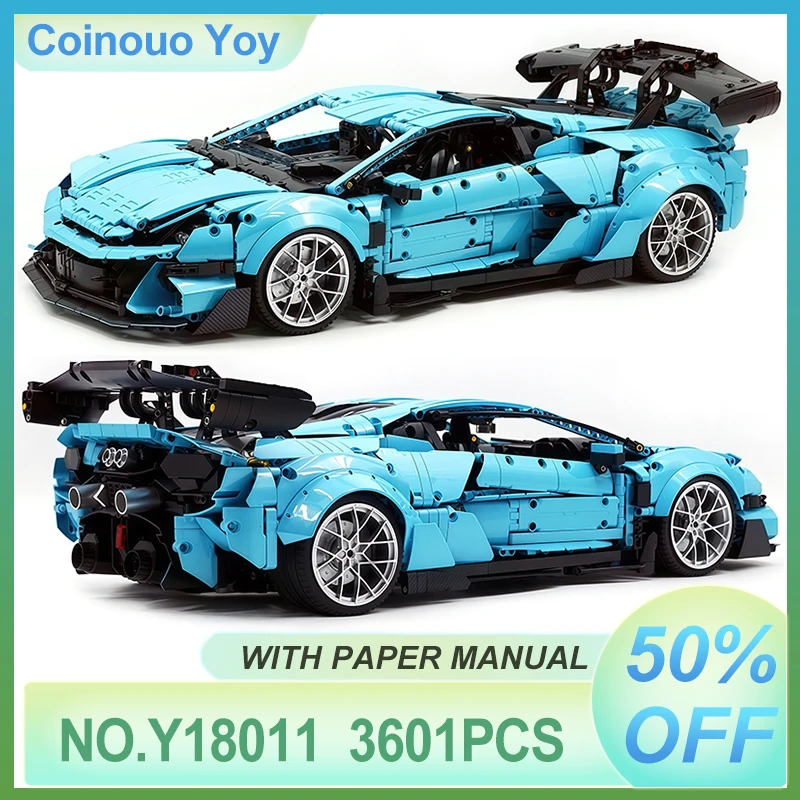 

Limited Edition 1:8 New Guly 10660 Technical Speed Sports Vehicle Hypercar Building Blocks Assembly DIY Toys Chrismas Kids Gifts