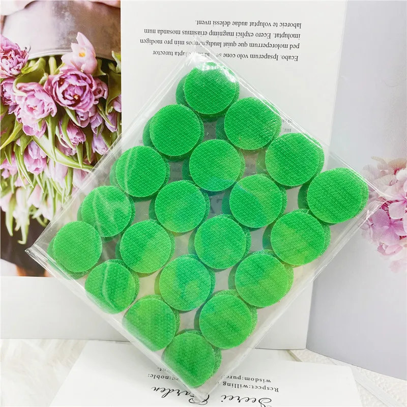 10/15/20/25/30mm Dots Nylon Hook and Loop Adhesive Fastener Magic Sticker Green Round Strong Self Adhesive Fastener Tape