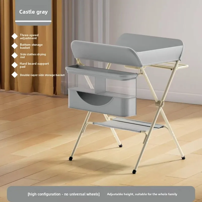 

Foldable Baby Diaper Changing Table Multifunctional Massage Bath Station Adjustable Infant Care Table Home Baby Care Furniture
