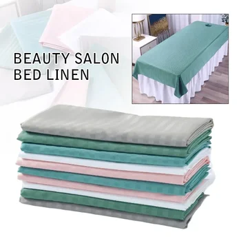 Beauty Massage Table Cover Spa Salon Bed Sheet with Face Hole Beauty Salon Massage Table…