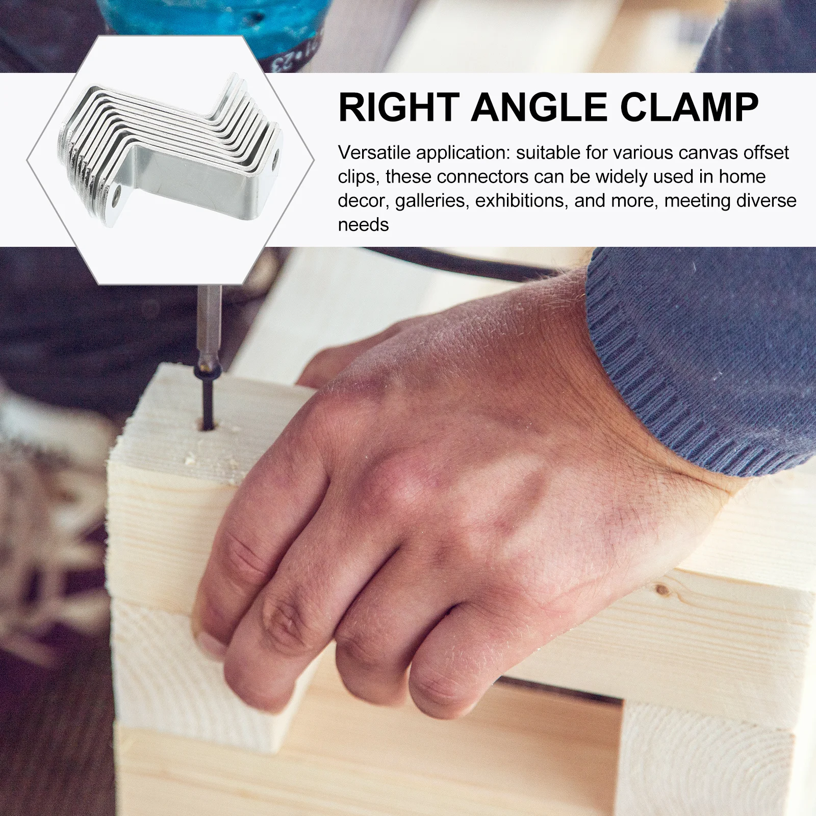 

10Pcs Z Shaped Angle Code Canvas Offset Clips Easy Installation Picture Frame Backing Hardware for Home Decor Exhibitions