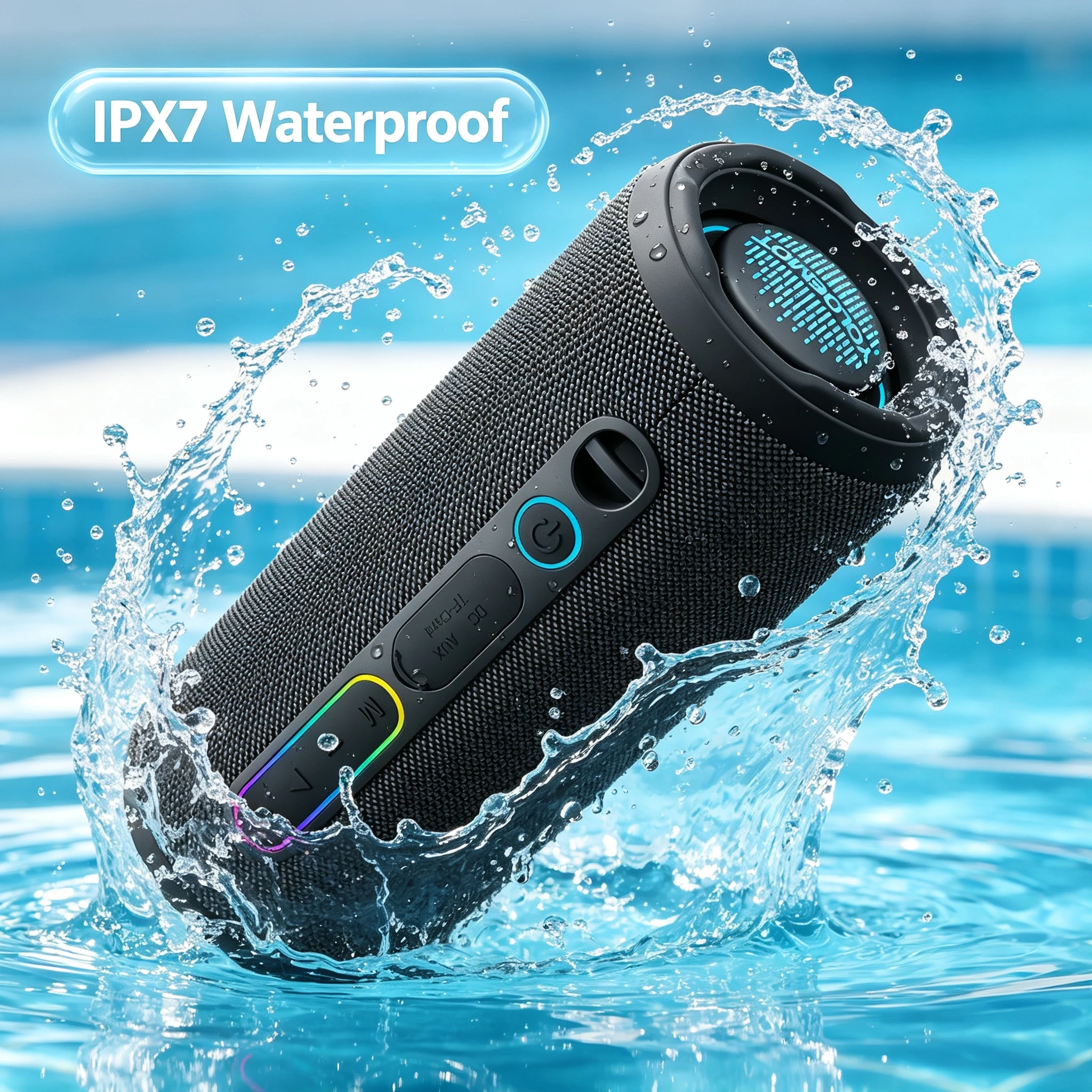 Altoparlante Bluetooth Portatile da Esterno 24W Bassi Profondi IPX7 Impermeabile 12 Ore di Riproduzione TWS Multiabbinamento EQ Stereo Campeggio Viagg