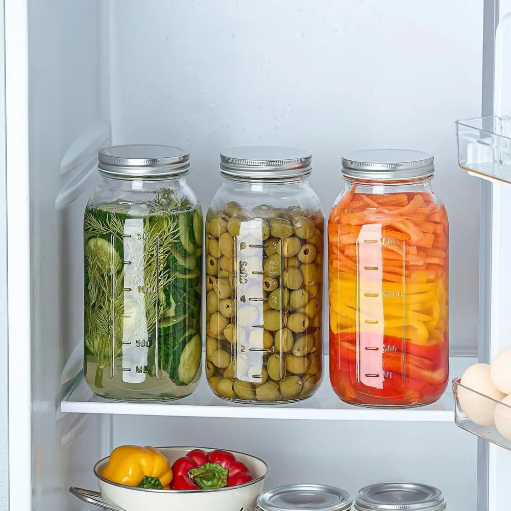 Food Storage Glass Jar Mason Jar with Lid 2000ml Wide Mouth Mason Glass Jar with Lid Food Storage Container for Canning Pickling