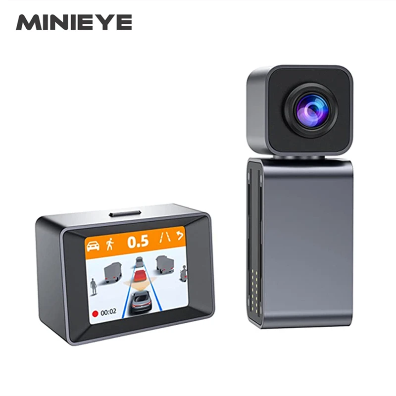 MINIEYE C1 Collision Avoidance Device Smart DashCam   1944P 140° Wide Angle Front Night Vision with ADAS  Lane Departure Warning