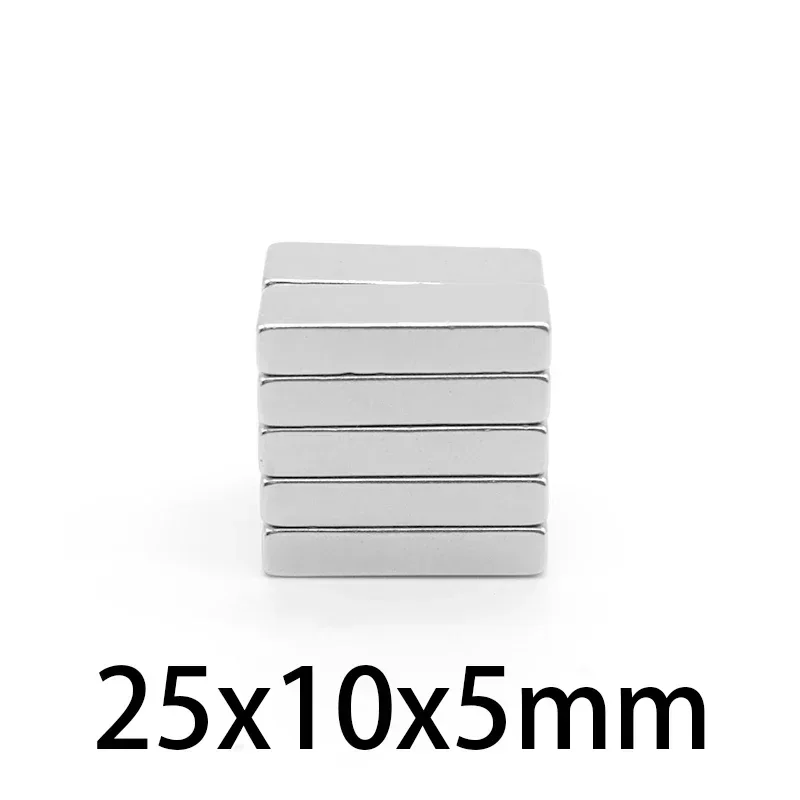 2/5/10/20/30/50PCS 25x10x5mm Super Strong Square Magnet   25mmx10mmx5mm for Home Refrigerators, Offices DIY  25x10x5mm