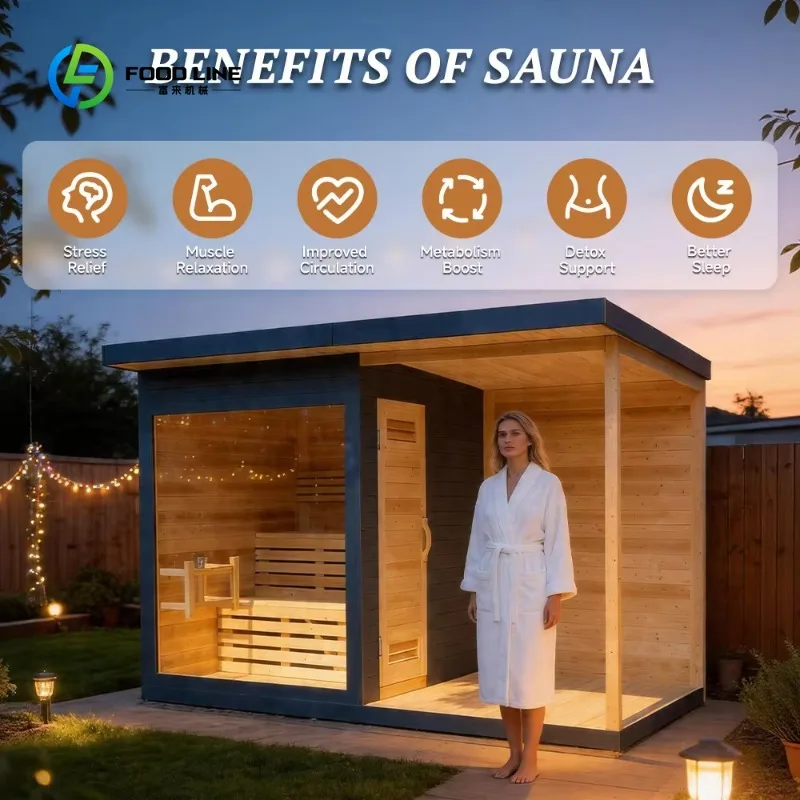 Customized Outdoor Sauna House with Ice Bath Combination for Sauna Cabin for Metabolic Recovery Wellness Spa Resort