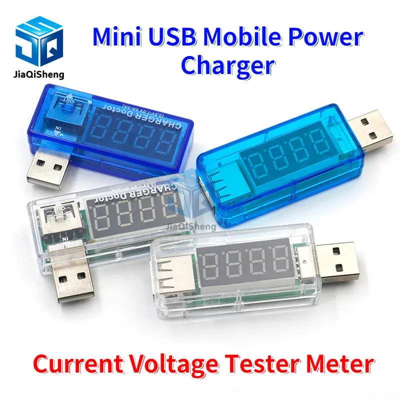 Digital USB Mobile Power charging current voltage Tester Meter Mini USB charger doctor voltmeter ammeter Turn transparent