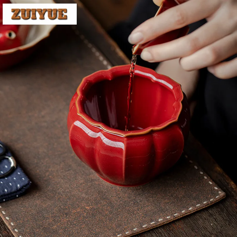 470 مللي رو فرن الأحمر الصقيل Jianshui القديمة الشاي غسل الشاي بقايا دلو الشاي الغبار اسطوانة برميل Chaxi اكسسوارات الحلي الحرفية #4