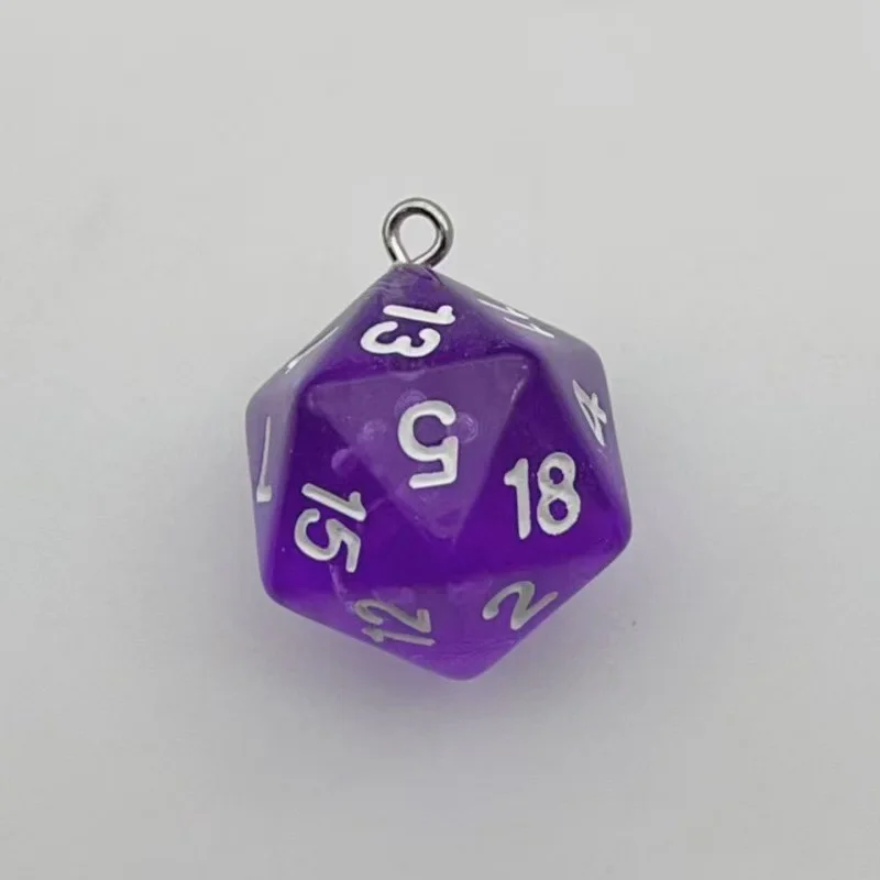 10PCS transparent resin multi-faceted digital dice sieve pendant jewelry DIY bag hanging keychain accessories image 2