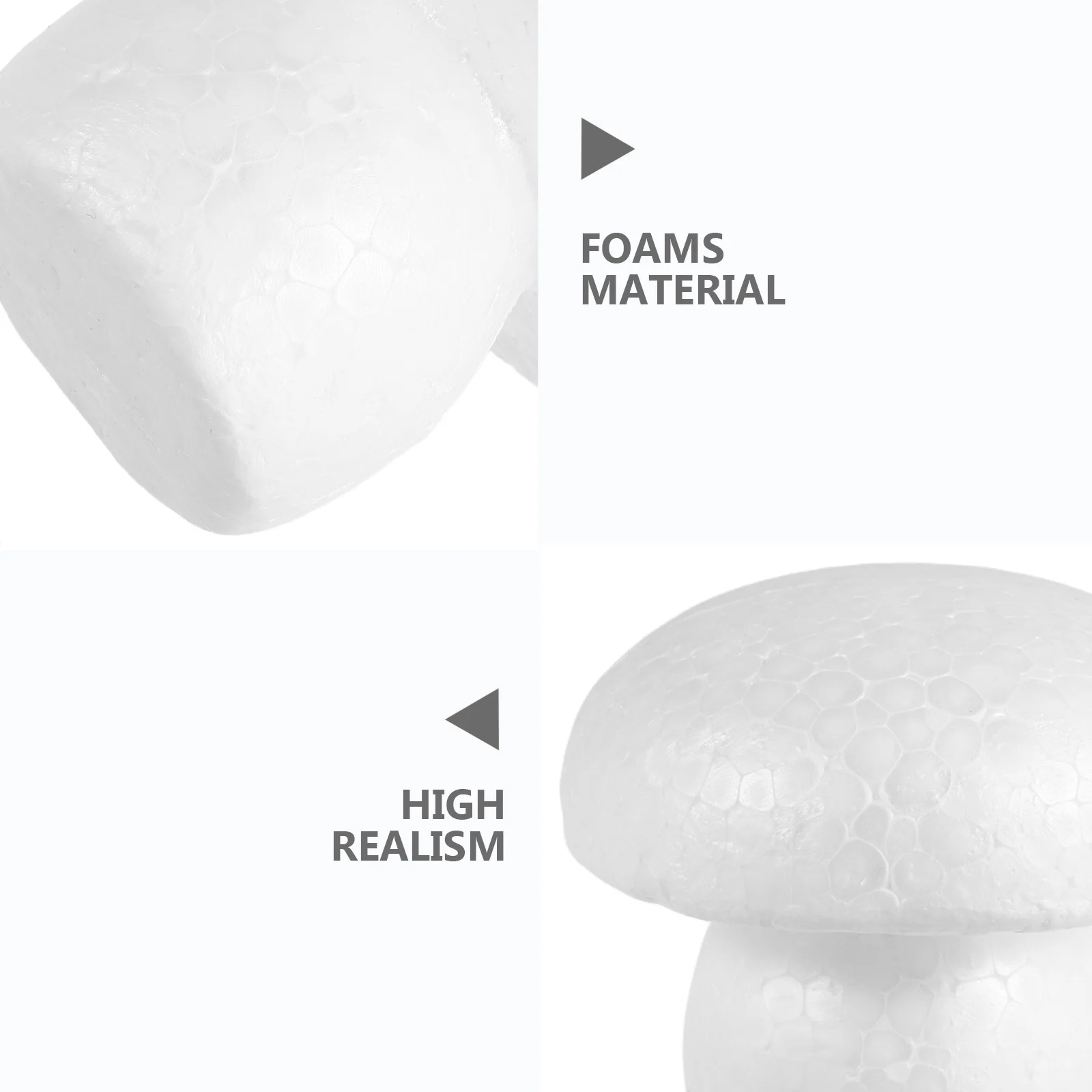 6 قطعة نماذج الفطر الرغوية أشكال البوليسترين الأبيض غير المكتملة Diy بها بنفسك الحرف التراص لغز حديقة زينة الحفلات فو #3