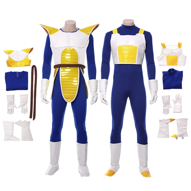 

Adult Men Z Vegeta Cosplay Costume Jumpsuit Vest Fantasia Outfits Disfras Vegeta Clothes Halloween Carnival Party Disguise Suit