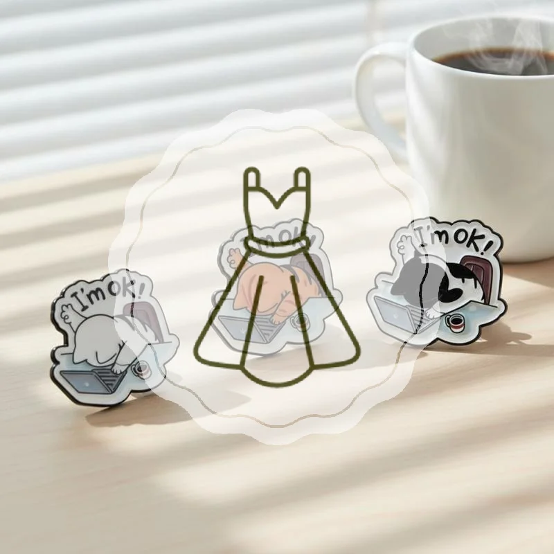 Work Cat Enamel Pin For Women Office Quotes Brooch Pines Lapel Pins Badge On Backpack Clothing Accessories Animal Jewelry Gifts