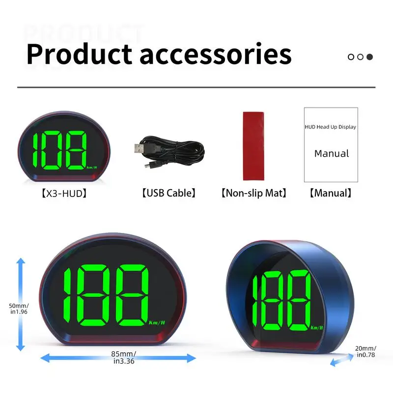 Car Head Up Display GPS Digital Speedometer Big Font Speed Meter Accurate Car Speed Monitoring Device Automobile Accessories