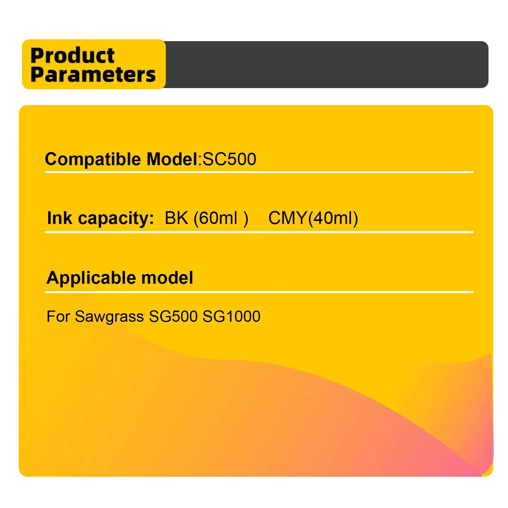 Compatible for sublimation Color Compatible Ink Cartridge SG500 A3 SG1000 for Sawgrass Sublijet HD Virtuoso SG500 SG1000 Printer