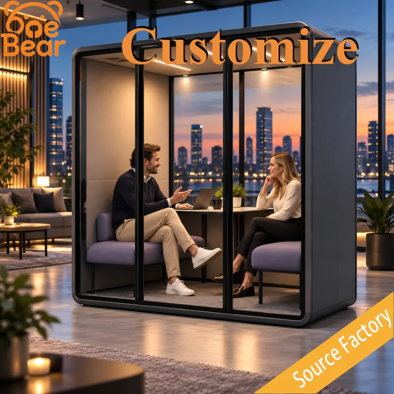 Custom Size Premium Indoor Portable Soundproof Office Pod Silent Privacy Stable Easy Install Acoustic Meeting Booth For Home Use