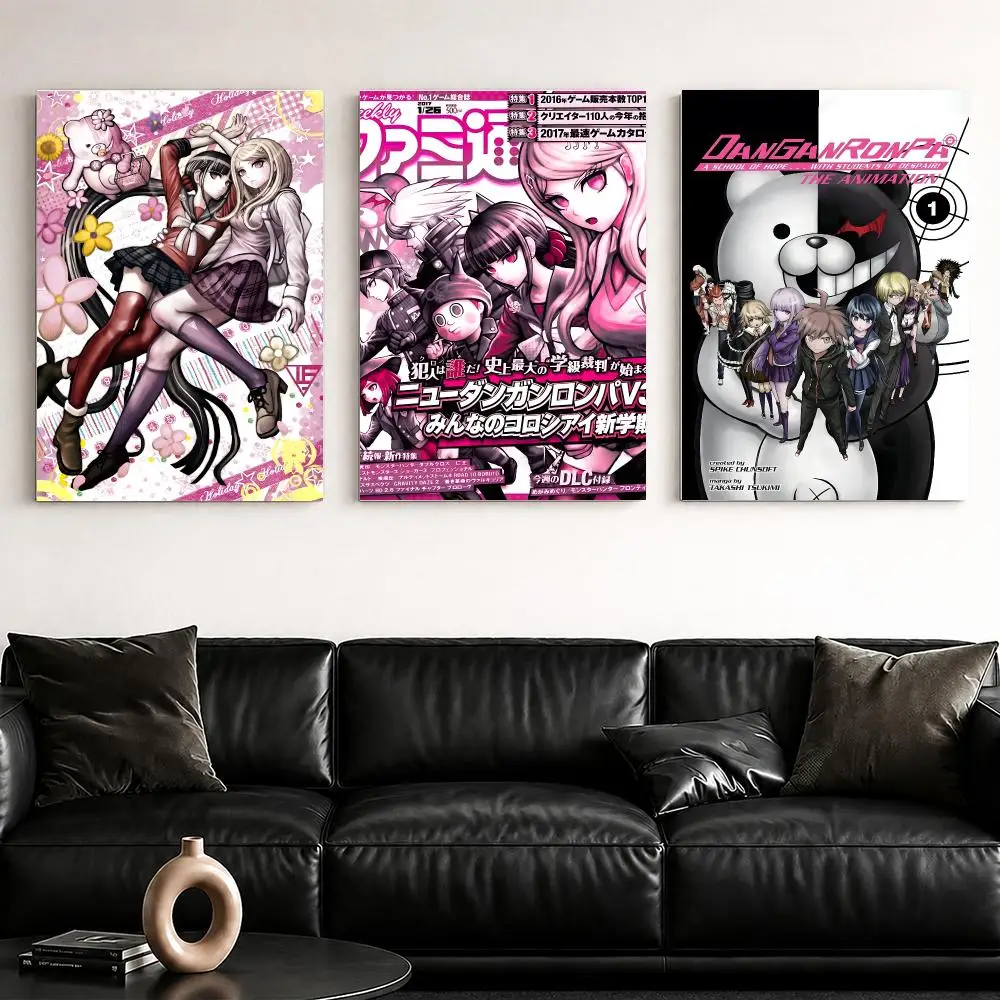 Anime D-DaNganRonpa Game Framed Wall Painting Ready to Hang Canvas Poster for Bedroom Living Room Hallway Home Decor Gift