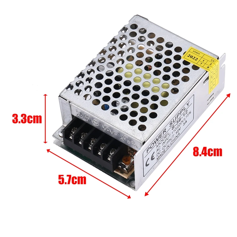 1 Stück DC 12 V 3 A 36 W Schaltnetzteil Transformator AC 110 V/220 V auf DC 12 V Schaltadapter