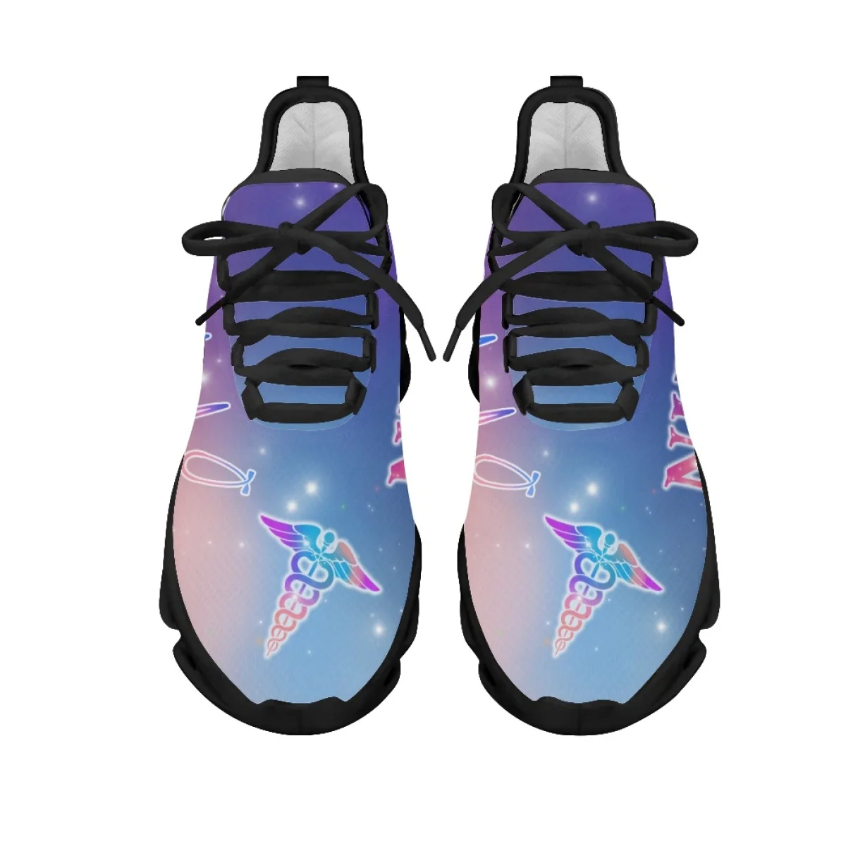 INSTANTARTS EMT Nurse Galaxy Print Sports Shoes for Fitness for Women Lightweight Breathable Running Shoes Non Slip Nurse Shoes