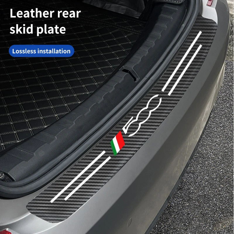 Carbon Fiber Car Stickers Door Sill Bumper Threshold Step Protector Guard Strip Sticker for Fiat 500 500L 500X  Accessories