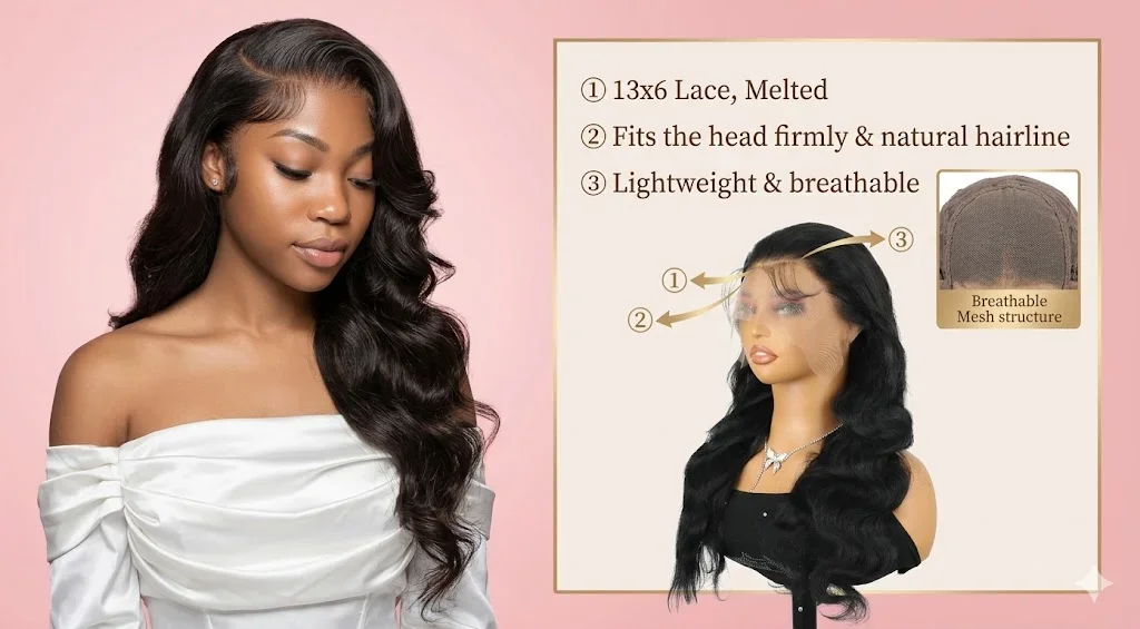 30 32 Inch Body Wave 13x6 HD Transparent Lace Front Human Hair Wig Pre Plucked Natural Black Color 200 Density Wet And Wavy Lace Frontal Wig 100% Human Hair Wigs For Women Sbdc504ef675742f688d1fda115d6f4ec5