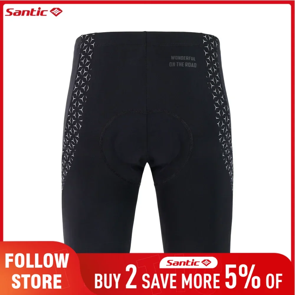 Santic Mens Cycling Shorts Summer Breathable MTB/Road Bike Half Pants 4D Sponge Cushion Padded Pro Quick Dry Riding Sport Shorts