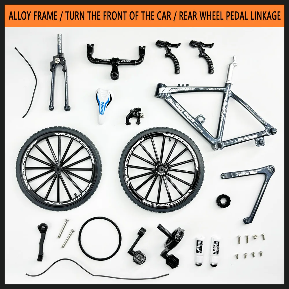 1:8 Mini Allloy Bicycle Model Diecast Finger Mountain DIY Assembly Bikes Simulation Collection