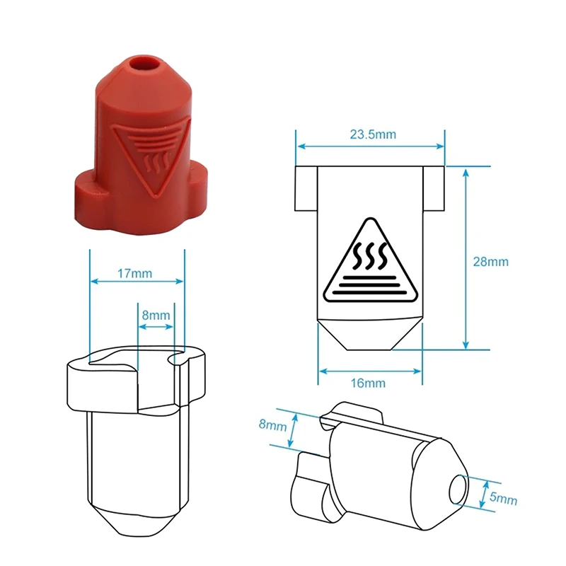 5PCS 3D Printer Accessories Silicone Sock Hotend Heat Insulation Case Cover Heating Block Cover For K1C/K1/K1 Max Silicone Cover