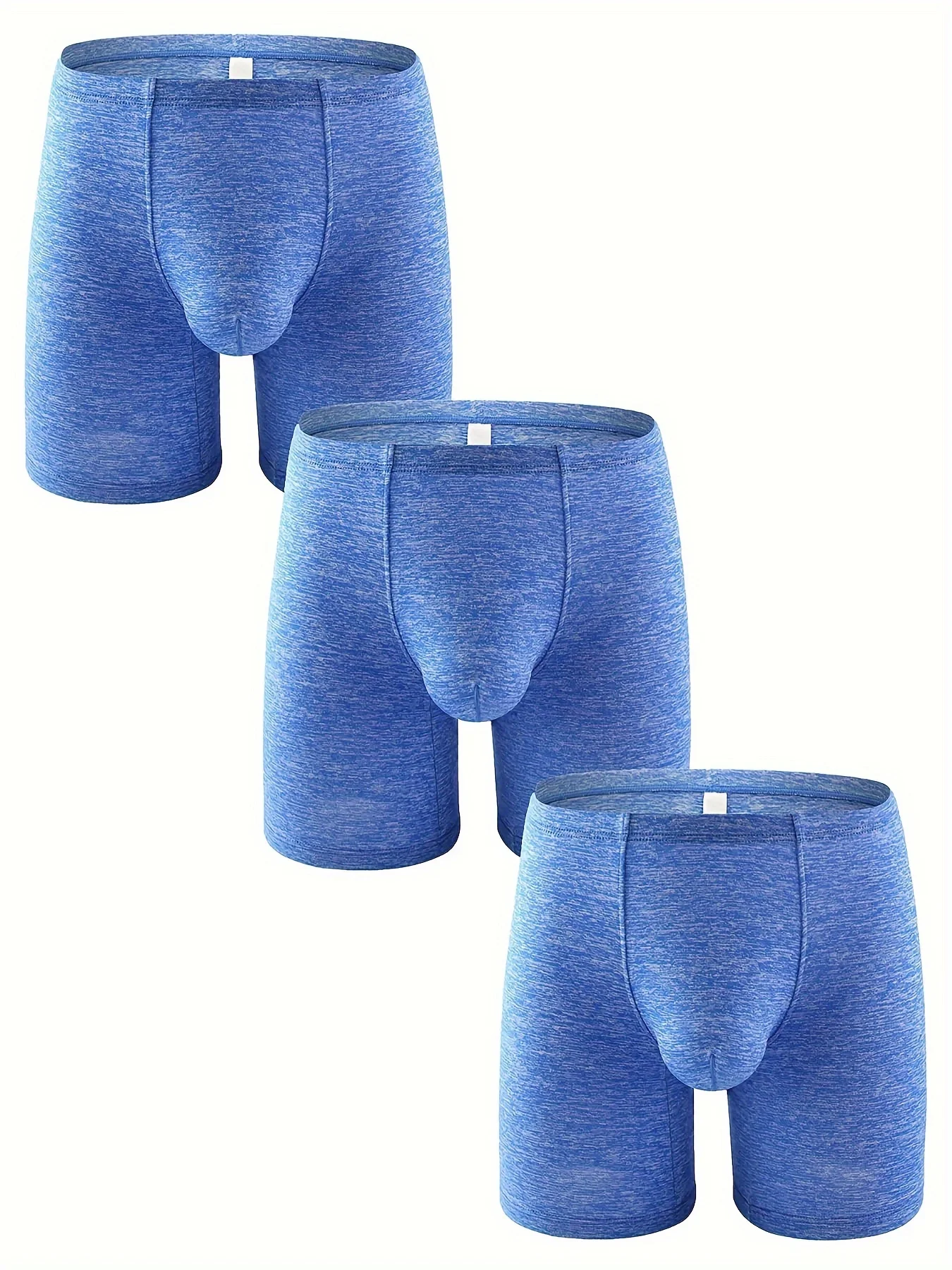 3 Pack Men\'s Breathable Comfortable Soft Stretchy Plain Color Boxer Briefs Underwear