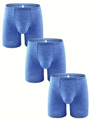 3 Pack Men's Breathable Comfortable Soft Stretchy Plain Color Boxer Briefs Underwear