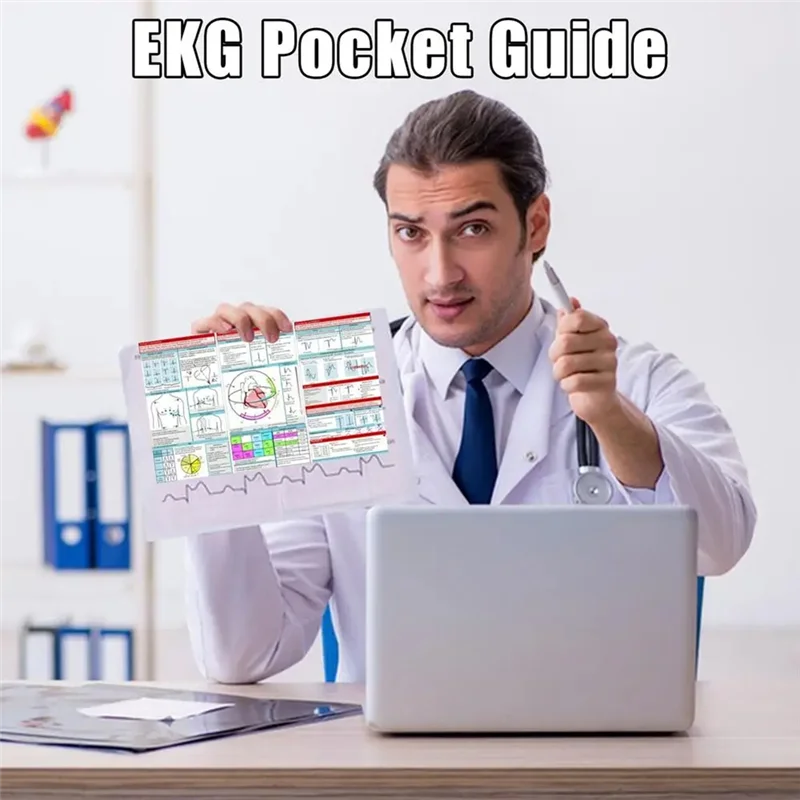 

PORK-EKG Pocket Guide Ecg Interpretation Pocket Card Horizontal & Vertical Layout Compact Reference Guide For Use