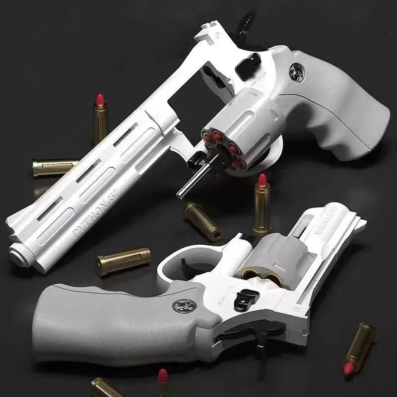 Pistola de disparo continuo ZP5 357, lanzador de revólver, bala de dardo suave, pistolas de juguete CS, arma para exteriores, regalo de cumpleaños para niños y adultos