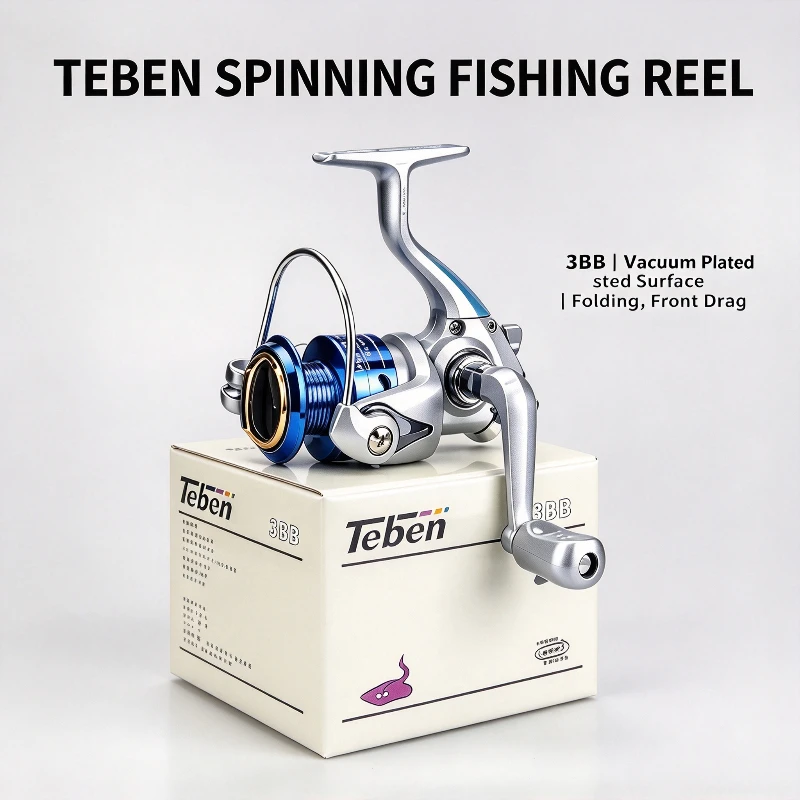 Teben K180 Mini Micro Spinning Reel 3 Bearings 5.2:1 Reversible Handle Ice Fishing Jigging Carp Freshwater Fishing Tackle 250g