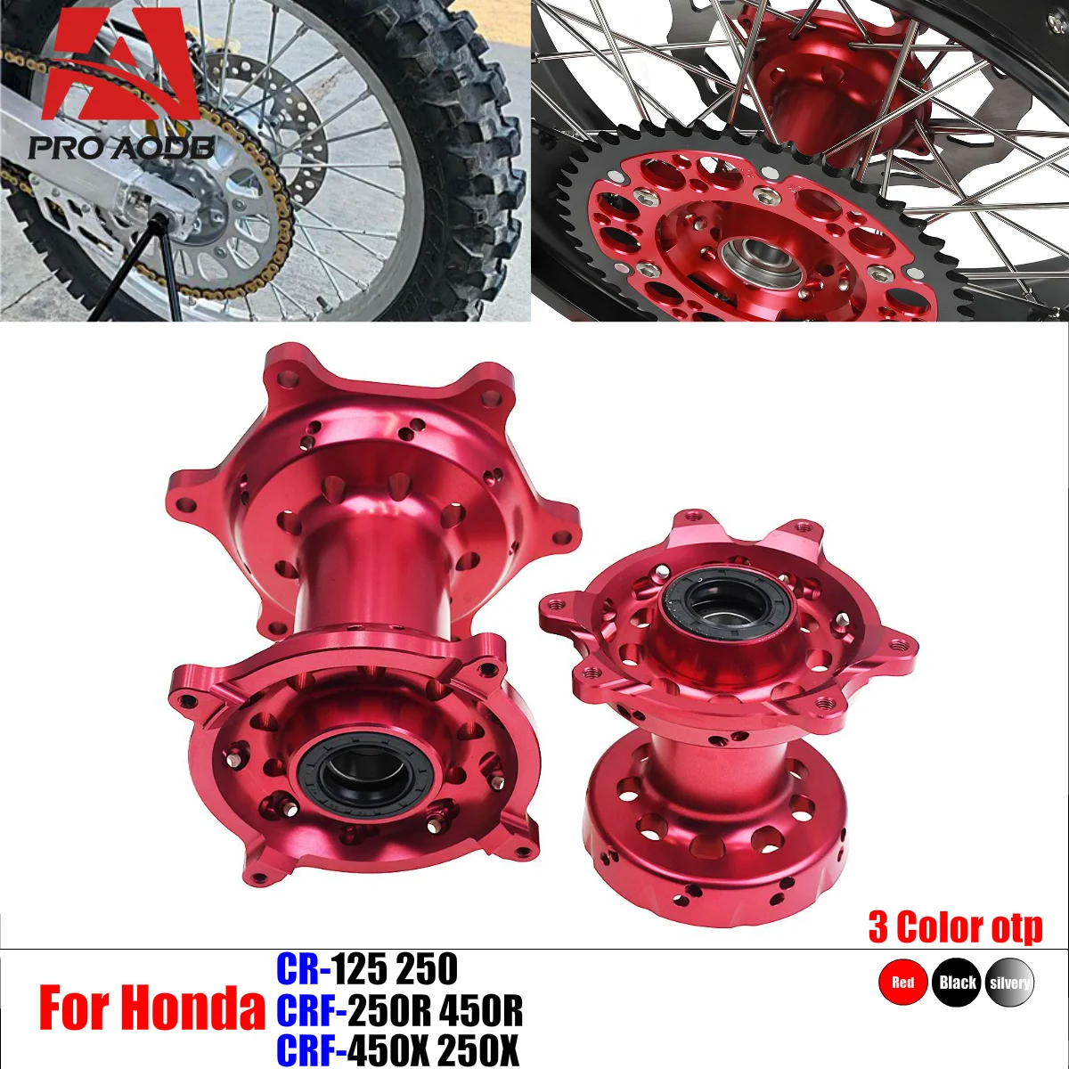 

Motorcycle Premium Full Set Front And Rear Wheel Hub 36 Holes For HONDA CRF250R CRF450R CRF250X CRF450X CR125 CR250 2002-2007