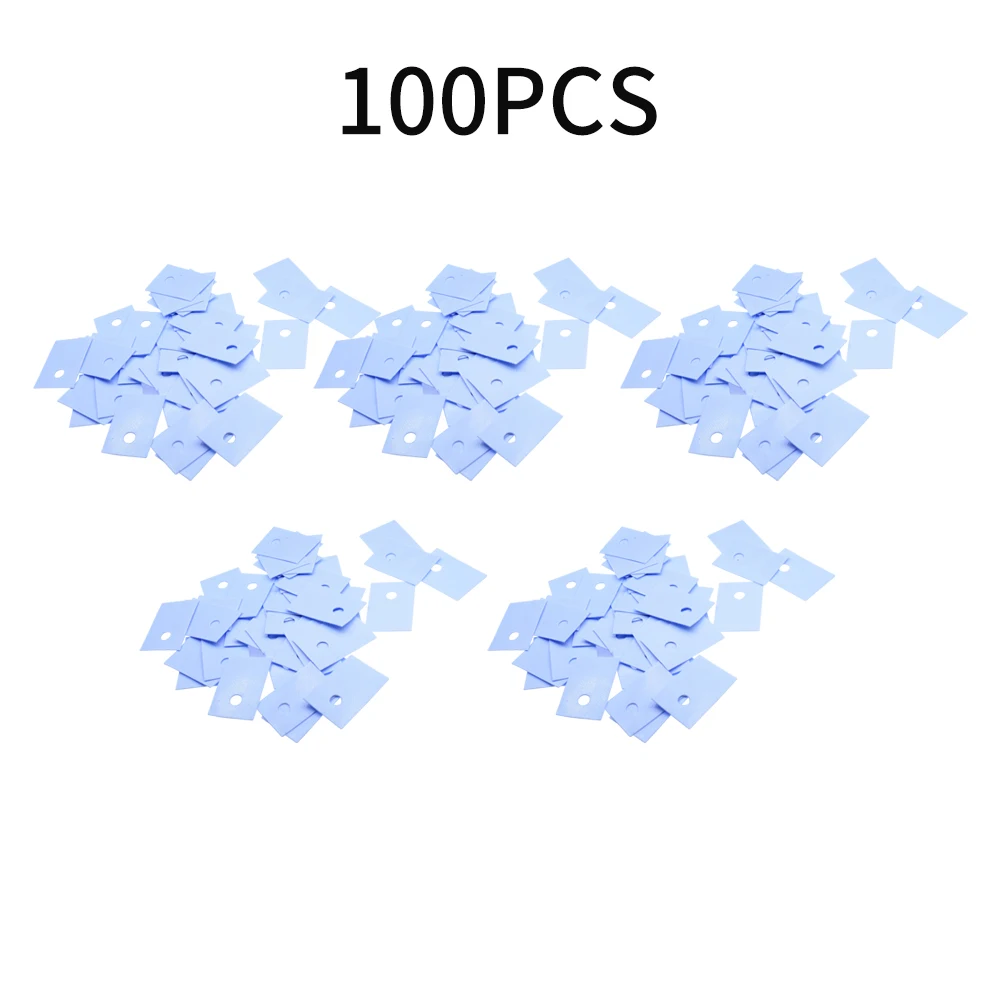 100 Stück TO-220 Transistor Kunststoff Isolierscheibe Partikel + 100 Stück TO-220 isolierter Silikon-Pad-Blattstreifen