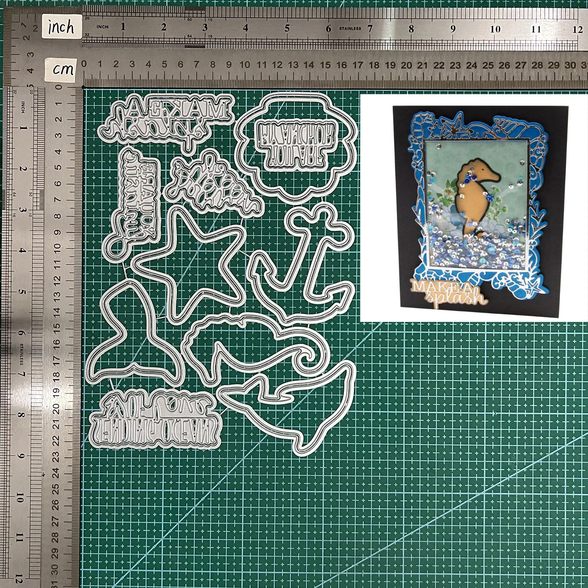 Metal Cutting Dies under the sea shakers and sentiments die set For DIY Scrapbook Cutting Die Paper Cards Embossed