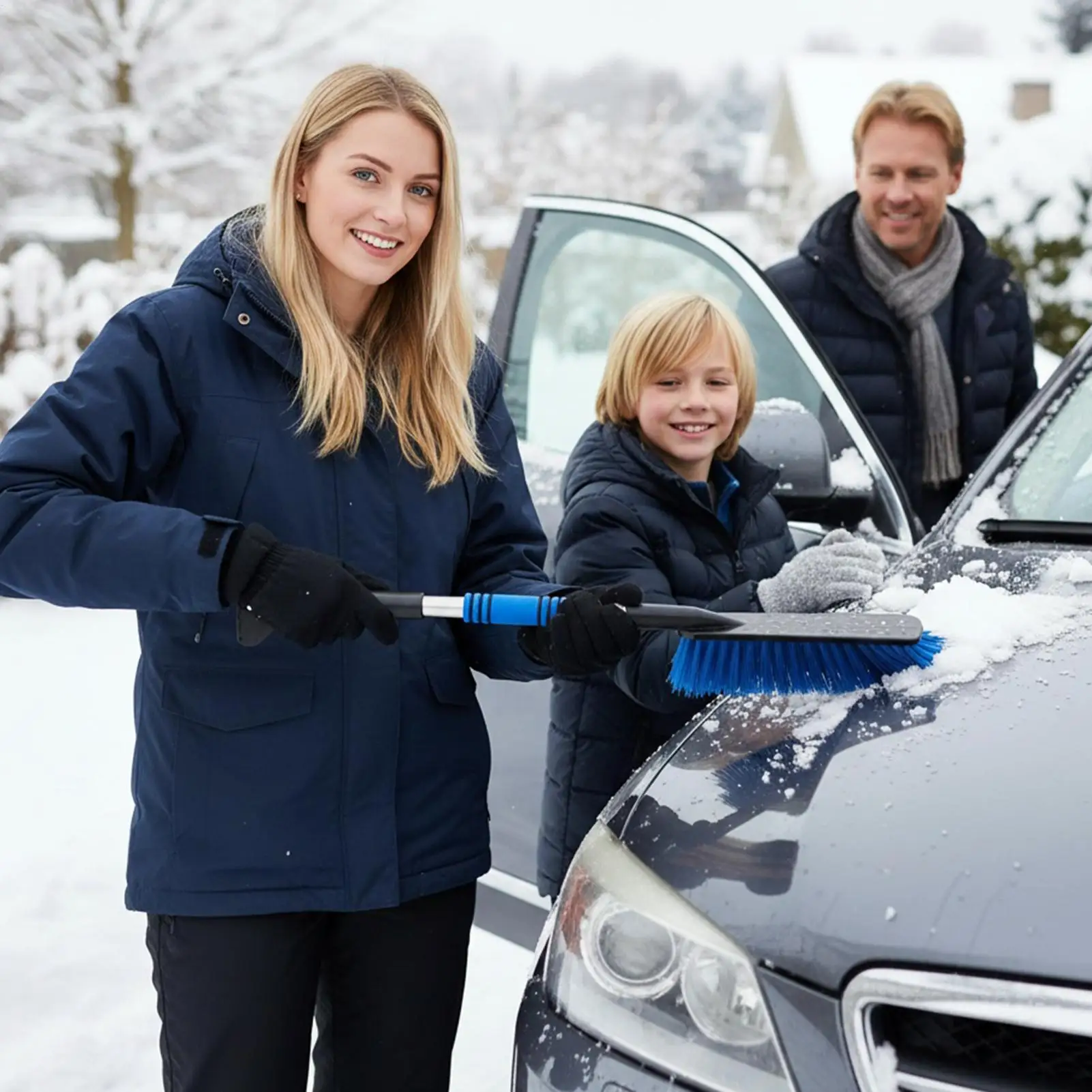 Car Snow Brush Extendable Winter Automotive Window Cleaning Tool Auto Snow Remover Brush For Drivers Adventure Seekers Travelers