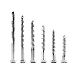 10Pcs Hex Head Lag Screws 304 Stainless Steel Heavy Duty Wood Screws M6/M8 for TV Mounts Deck Boat Repair Large Lag Bolts
