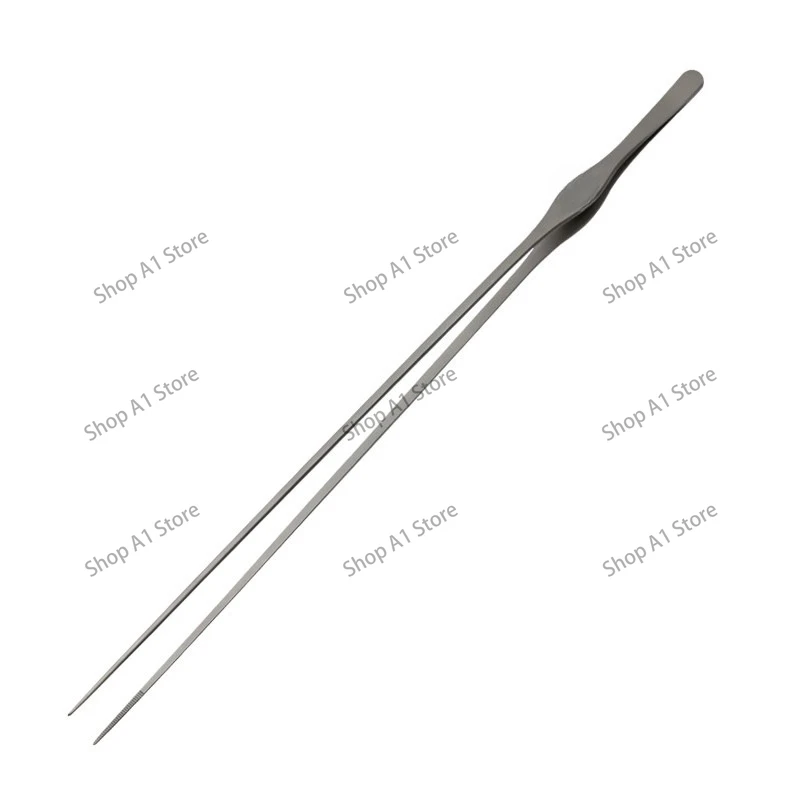 New Stainless Steel Mirror Fish Tank Landscaping Aquatic Tweezers 25cm 33cm Straight Clip Curved Clip
