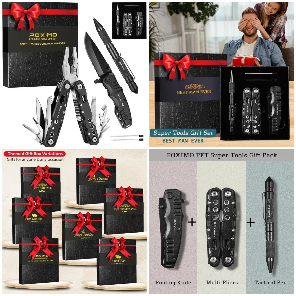 

3-in-1 EDC Survival Kit for Men: 14-in-1 Multi-Pliers, Pocket Knife & Tactical Pen – Premium Military-Grade Tools for Camping, C