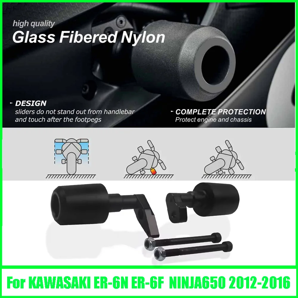 

Motorcycle Falling Protection Frame Slider Fairing Guard Crash Protector For KAWASAKI ER6N NINJA 650 ER6F NINJA650 2012-2016