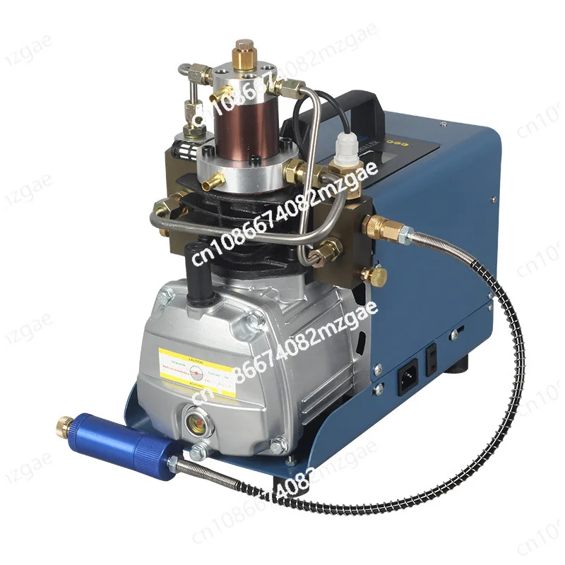 Electric High Pressure Air Pump 30MPa 40MPa, Water-Cooled Single Cylinder 4500PSI 6000PSI with Auto Shutoff