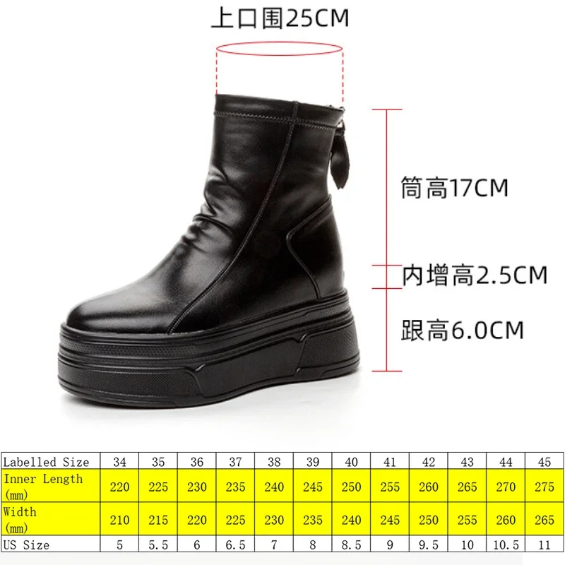 Fujin 8.5cm Retro Synthetic Leather Snow Heel Boot Ethnic ZIP Platform Flats Autumn Women Motorcycle Ankle Booties Winter Shoes image 2