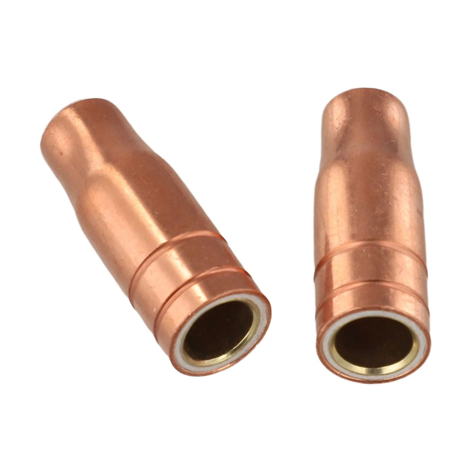 Two-piece copper and pottery welding nozzles set for MIG/MAG gas For burners compatible with 14/15/150 and 15AK welding torches
