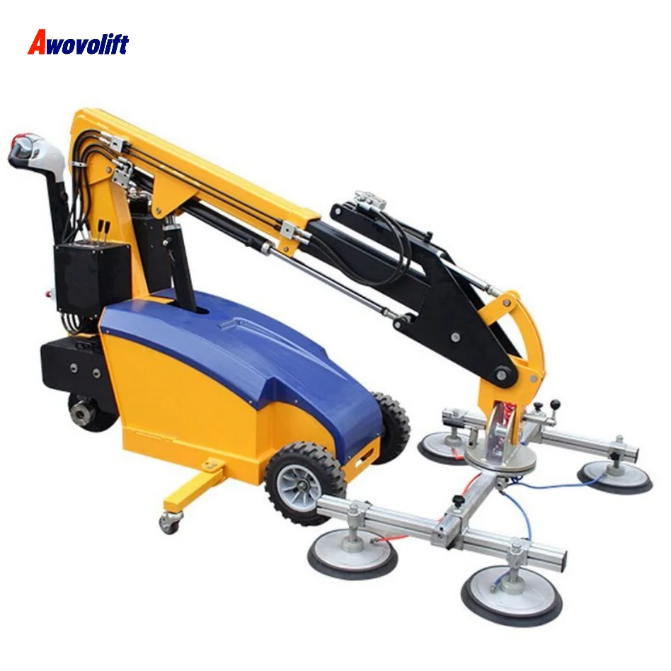 Awovolift 300kg to 800kg Glazing Robot Marble Granite Slabs Vacuum Lifting Equipment Crane Suction Flip 90 and Rotation 360 CE