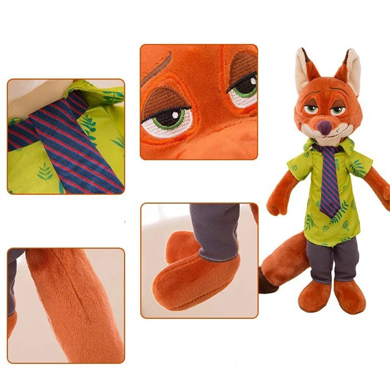 40cm Disney Zootopia Nick Wilde Judy Hopps Stuffed Cartoon cosplay toy Cute Hot soft Toy Model Gift for Children birthday toy