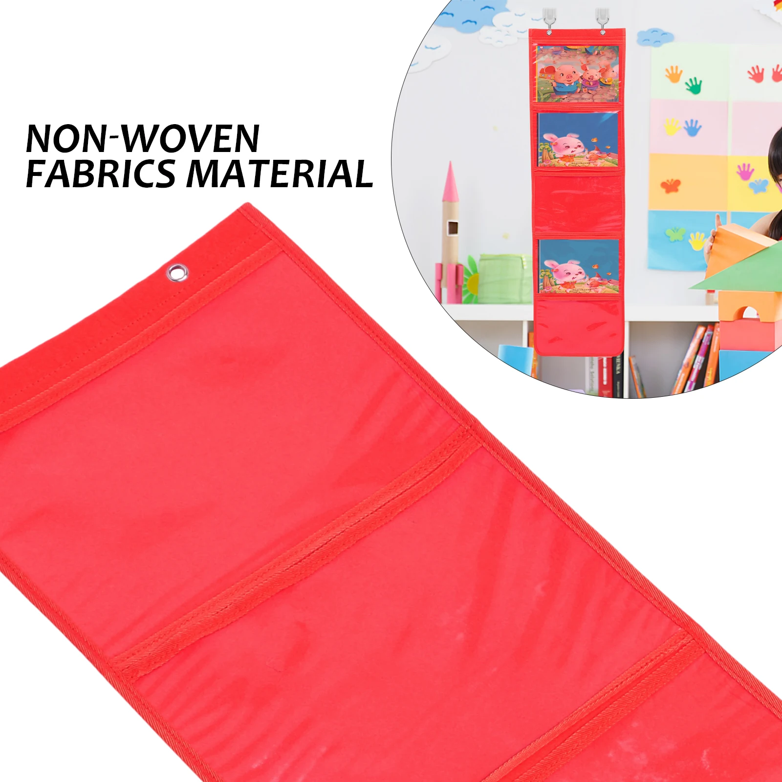 

Heavy Duty Non-Woven Transparent Wall Hanging Painting Storage Bag For Home Office Kindergarten Use Display Organizer Pouch