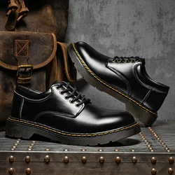 Jesienne klasyczne luksusowe skórzane buty męskie Casual Business Oxford Shoes Men Tooling Shoes Men Designer Black Formal Shoes For Men