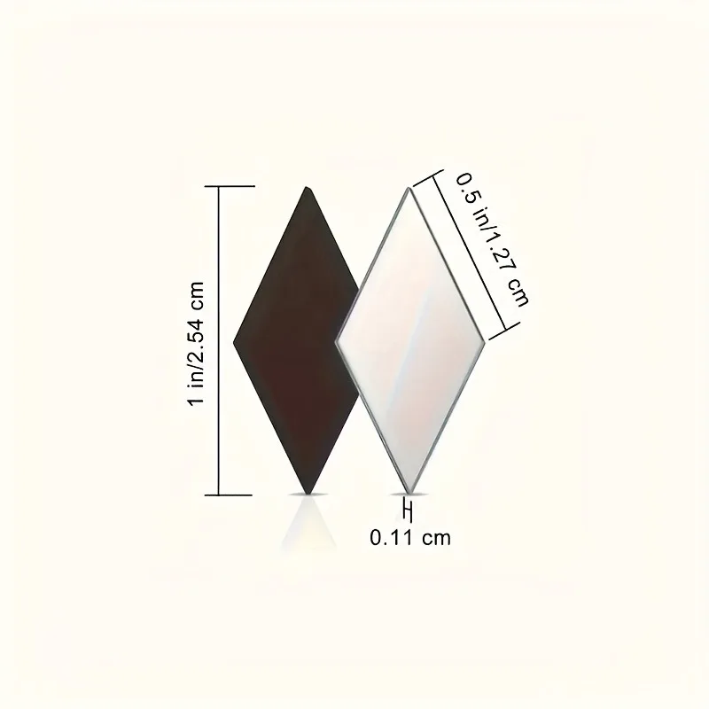 100/200Pcs 2.5cm Diamond Shape Mirror Mosaic Tiles Bulk Home Crafts DIY Wall Artwork Supplies