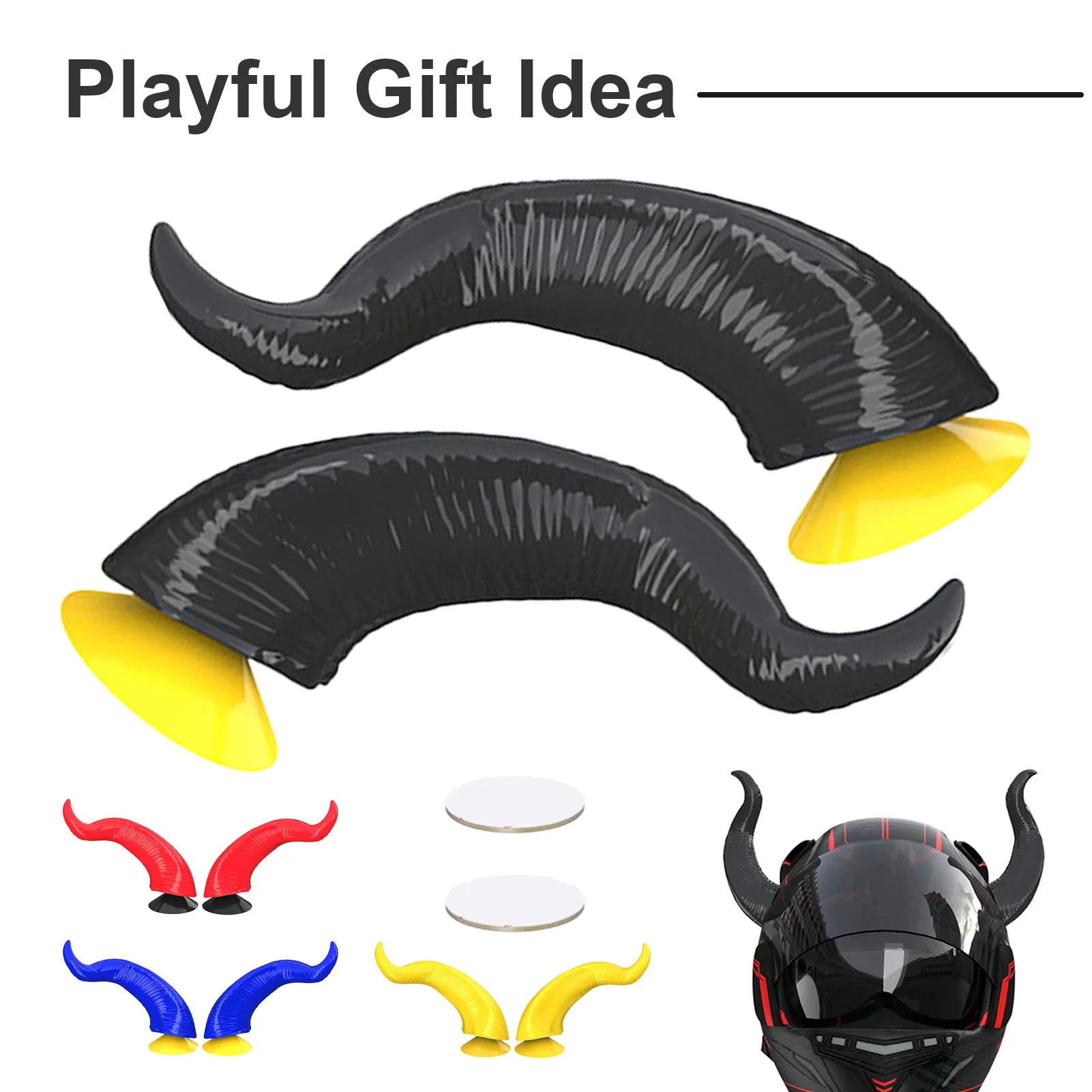

Motorcycle Helmet Horn Removable Helmet Accessory Motorcycle Helmet Devil Horn Decoration Suction for Scooter for Skateboarding