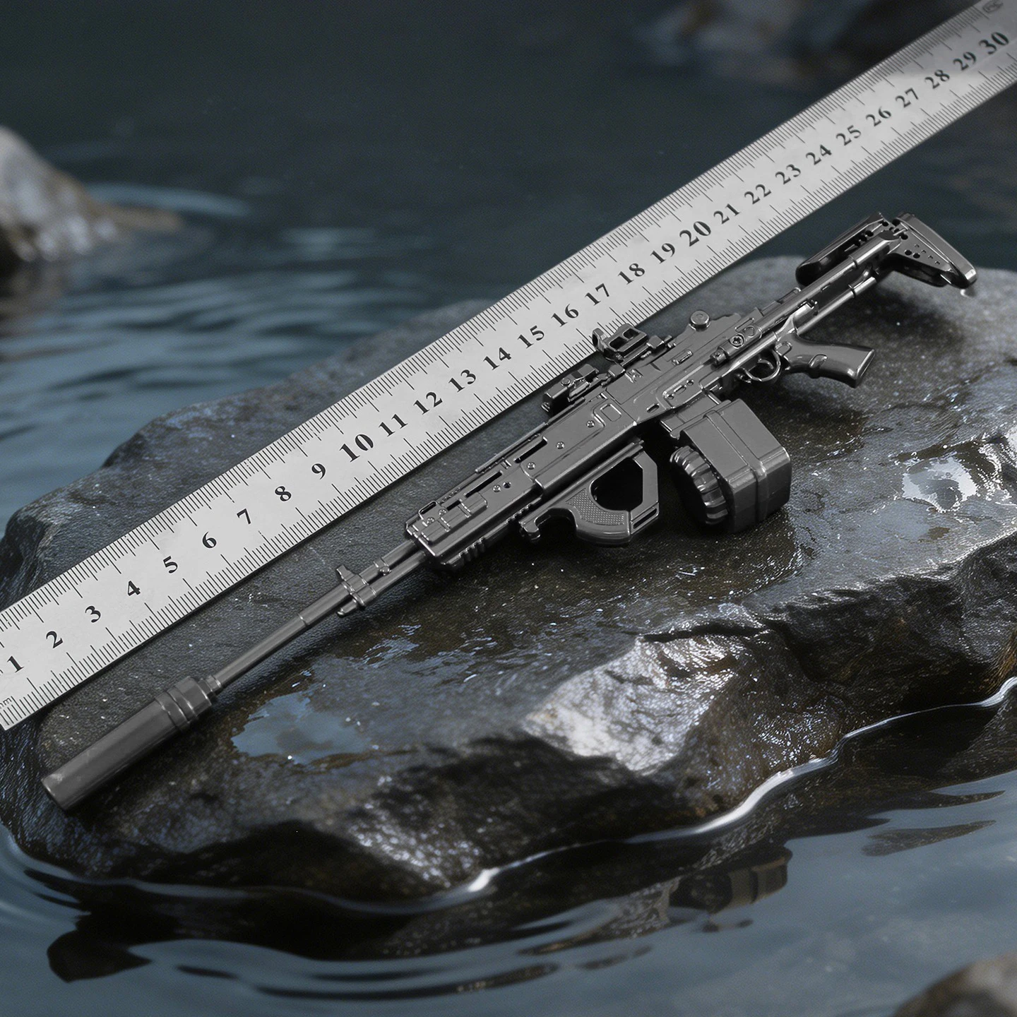 24cm M14 Zinc Alloy Metal Miniature Model Non-launchable Toy Removable Magazine Muzzle Device Grip Sight Stock Collection Gift